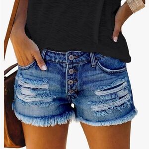 Stretchy midrise jean shorts